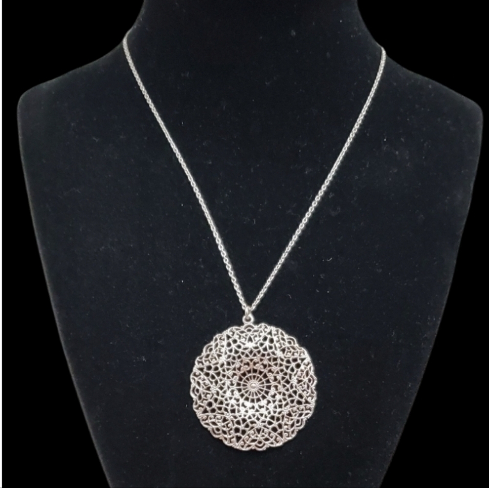 Vtg. 925 Sterling Silver Filigree Necklace by Stella&dot